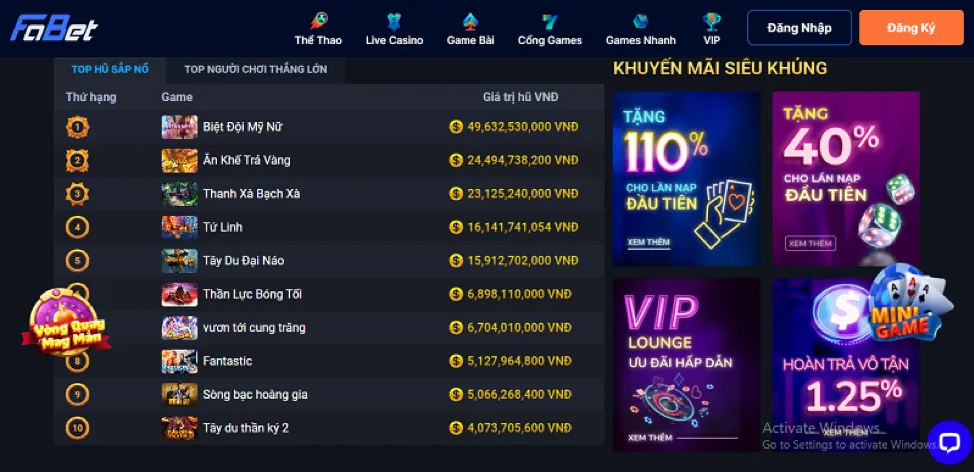 Trò chơi casino trực tuyến mới V999 Code